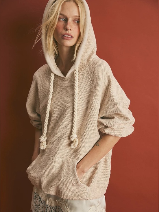 Free People Tops - Free People Looped in Hoodie, Tea / Cream Combo, NWT, Size M